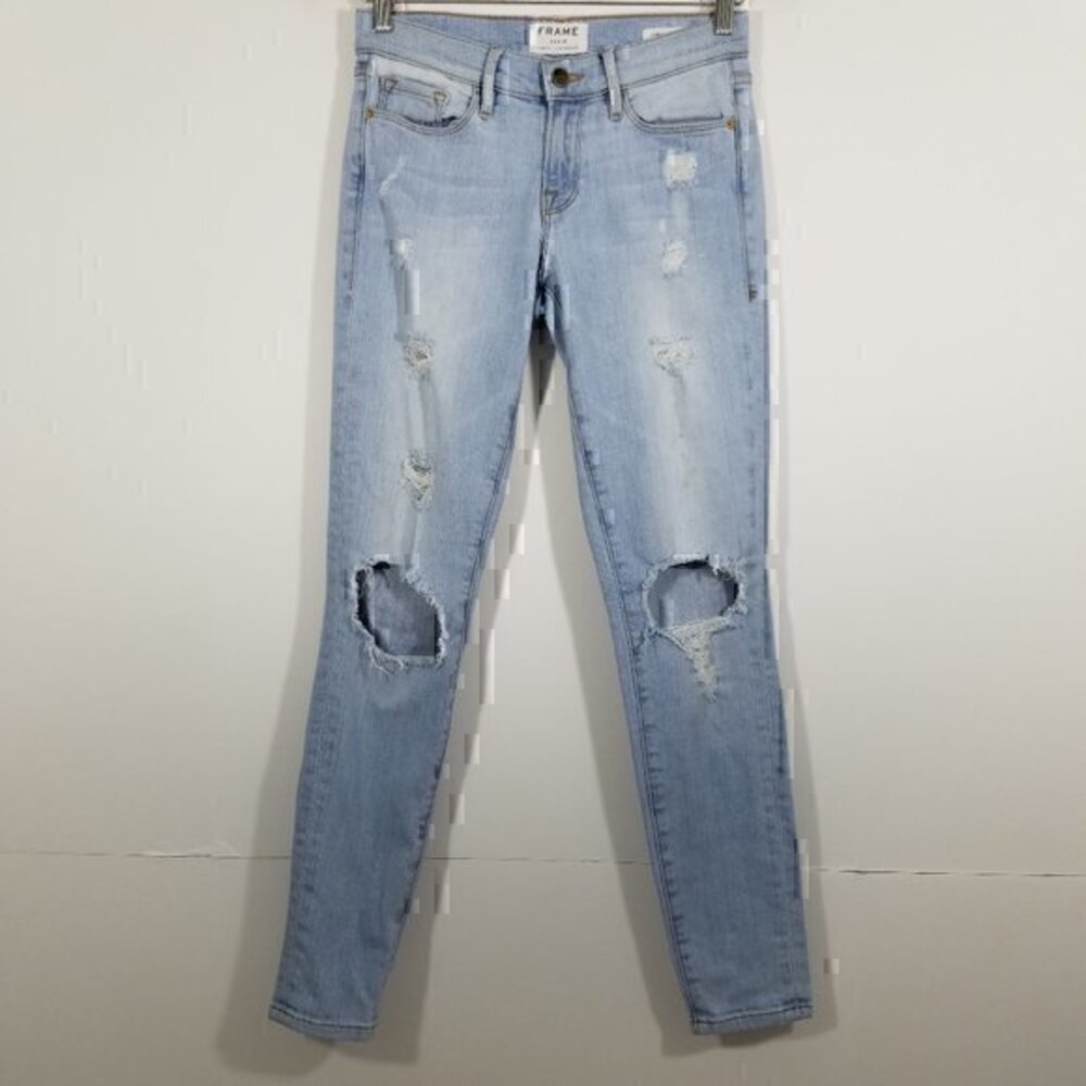 Frame Denim Le Skinny De Jeanne Distressed Jeans